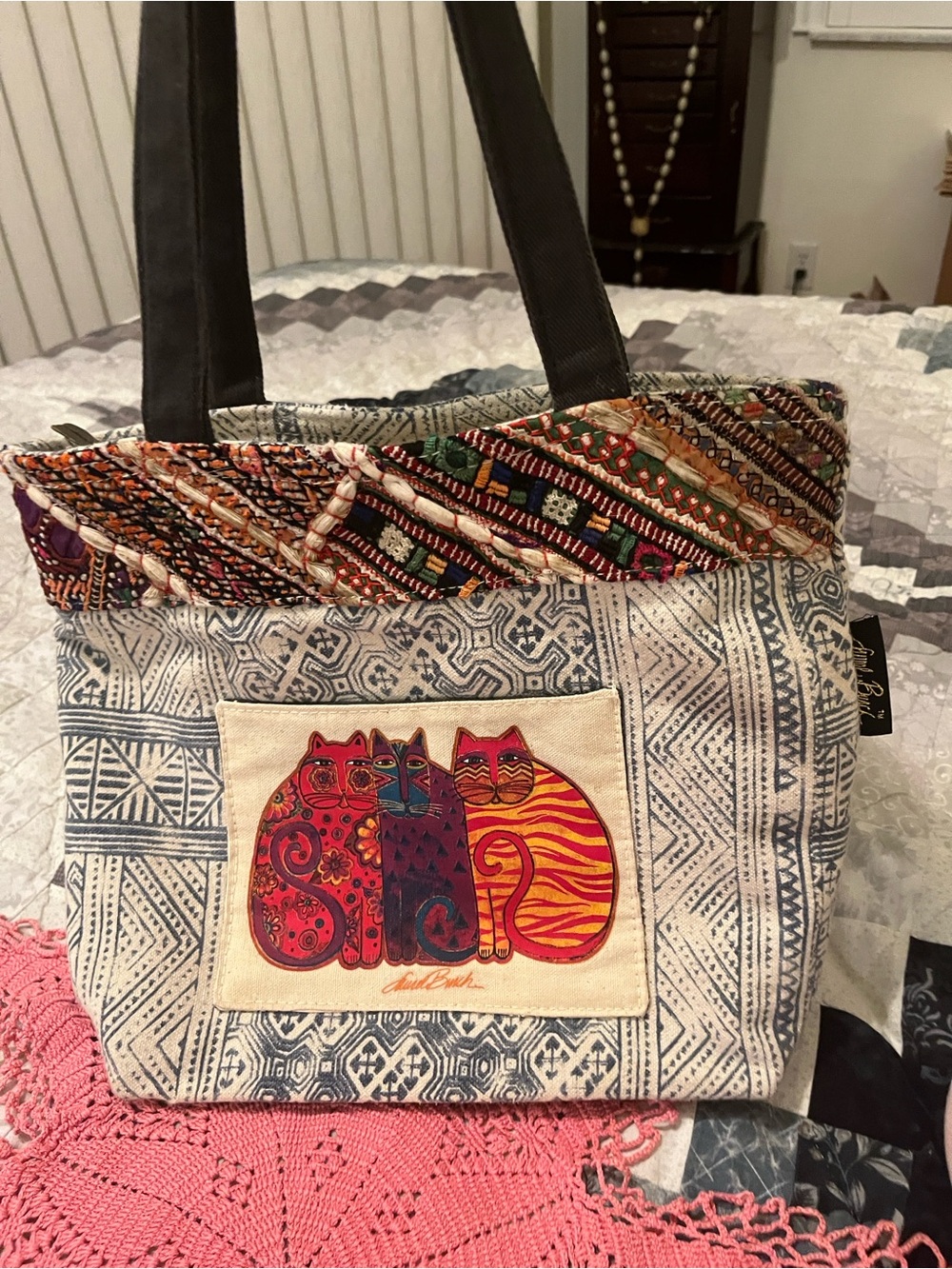 Cats Canvas Tote Bag by Laurel Burch